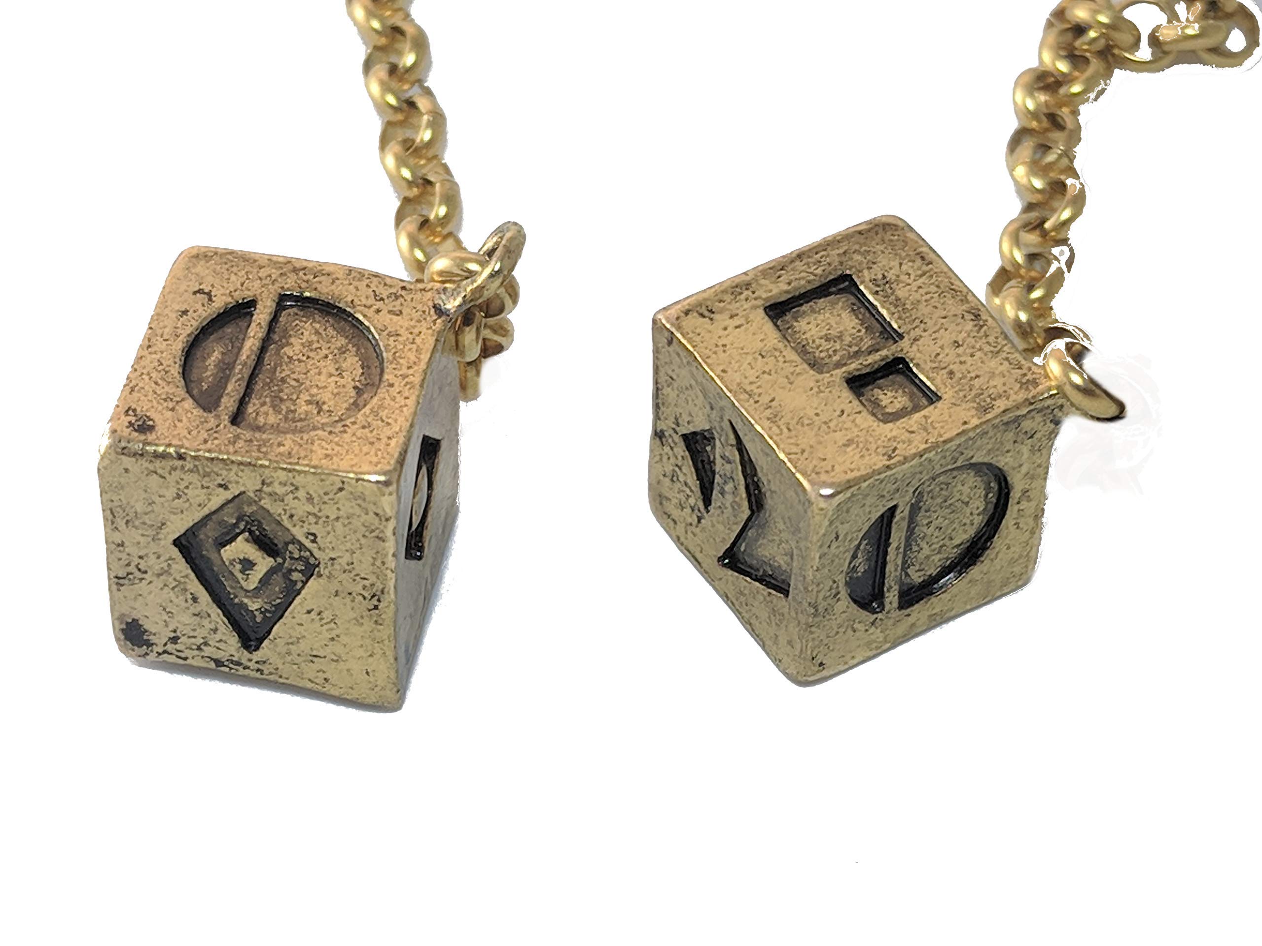 Smuggler's Dice Accurate Antique Weathered Gold Plated Solo Dice (Large)