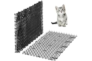 Boenoea Cat Deterrent Mat, Cat Scat Mat with Spikes 5 Pack, PP Plastic Cat Spike Mat for Cats and Dogs, Deterrent Mat for Indoor and Outdoor (19.3 X 11.8 Inches)
