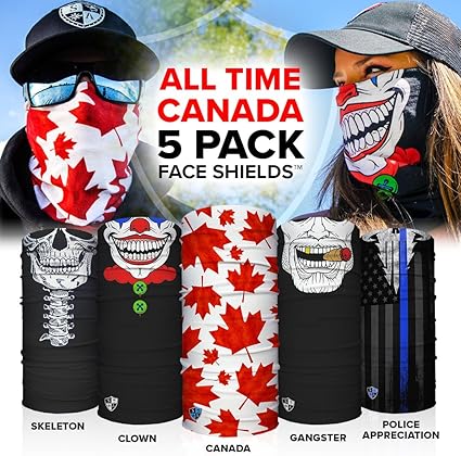 Download Sa Co Official All Time Canada 5 Pack Face Shields Perfect For All Outdoor Activities Protects Face Against The Elements Masks Amazon Canada PSD Mockup Templates