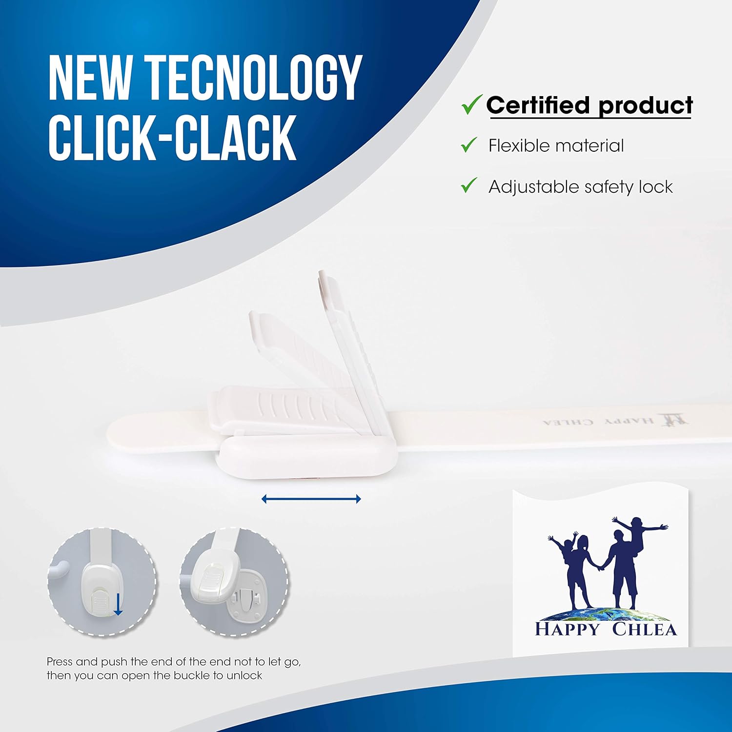 6 Serrature Di Sicurezza Per Cassetti E Armadi - Bianco, Adesivo Forte, A Prova Di Bambino - Foto 5