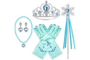 BIBUTY Princess Dress Up Accessories Princess Crown Tiara for Little Girls, Princess Tiara Glove Wand Toy Gift for 3-6 Girl