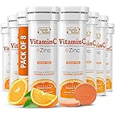 SIGNIFY NATURE Vitamin C 1000mg Effervescent Tablets - Potent Immune Support VIT C with Zinc Supplement - Sugar-Free & Vegan Formula | Dissolvable Vitamin C Tablets - Water Soluble Fizzy Elixir - 80CT