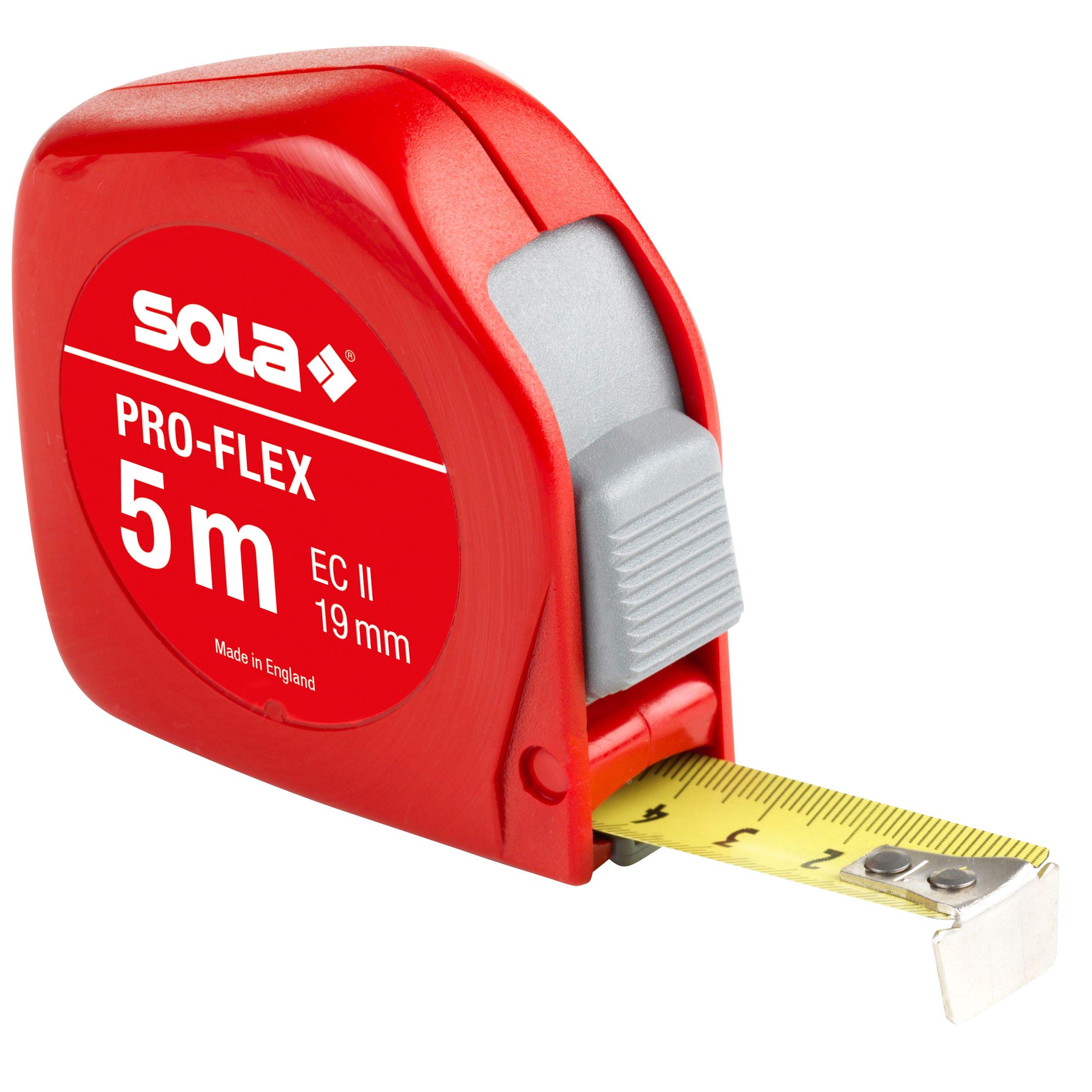 Sola 50014434 "Pro-Flex PF 5" Tape Measure, Red, 5 m