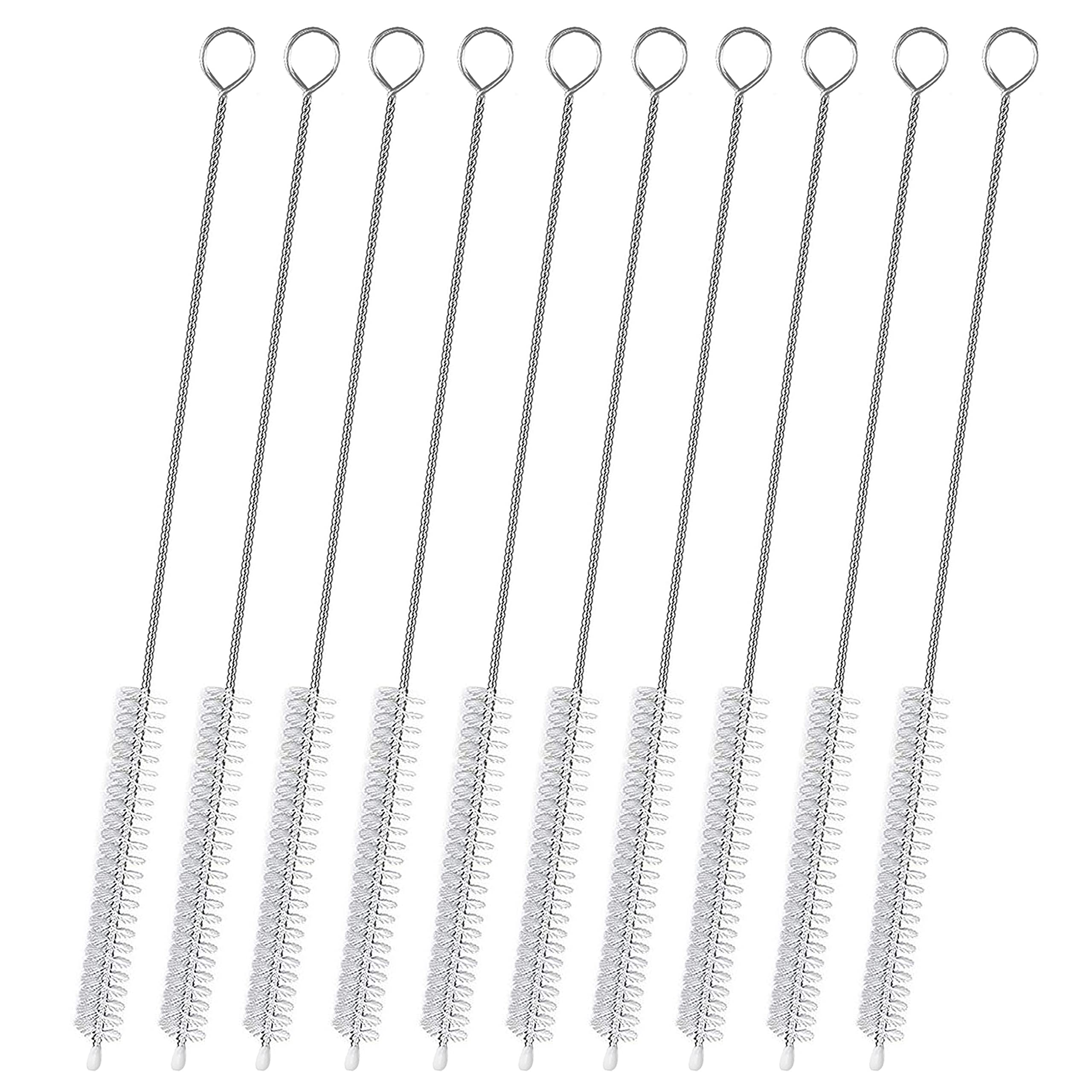 CIDYAUST Long Straw Cleaner Brush Extend 10 inch, Extra Wide 10mm diam Straw Brush, Long Pipe Cleaners for Sippy Cup, Tumbler, Baby Bottle and Tube, Drinking Straw Cleaning Brush Set 10 Pack
