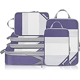 Prezon 8 Set/6 Set/4 Set Compression Packing Cubes for Travel, Lightweight Vacation Travel Essentials, Travel Accessories for Suitcase Organizer Bags Set, Durable Luggage Organizer