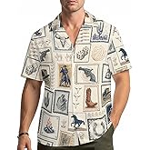 Funny Hawaiian Shirt for Men Print Aloha Short Sleeve Button Down Shirt for Beach Party