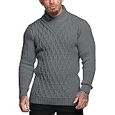 COOFANDY Mens Pullover Sweaters Fashion Diamond Knit Sweater Stylish Knitwear Lightweight Jumper