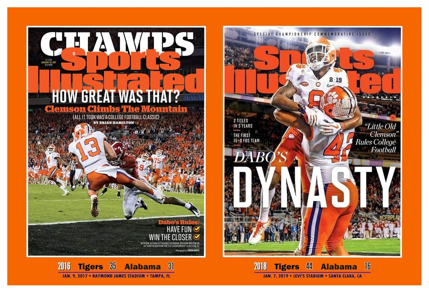 Amazoncom Posterwarehouse2017 Clemsons Two Title Wins