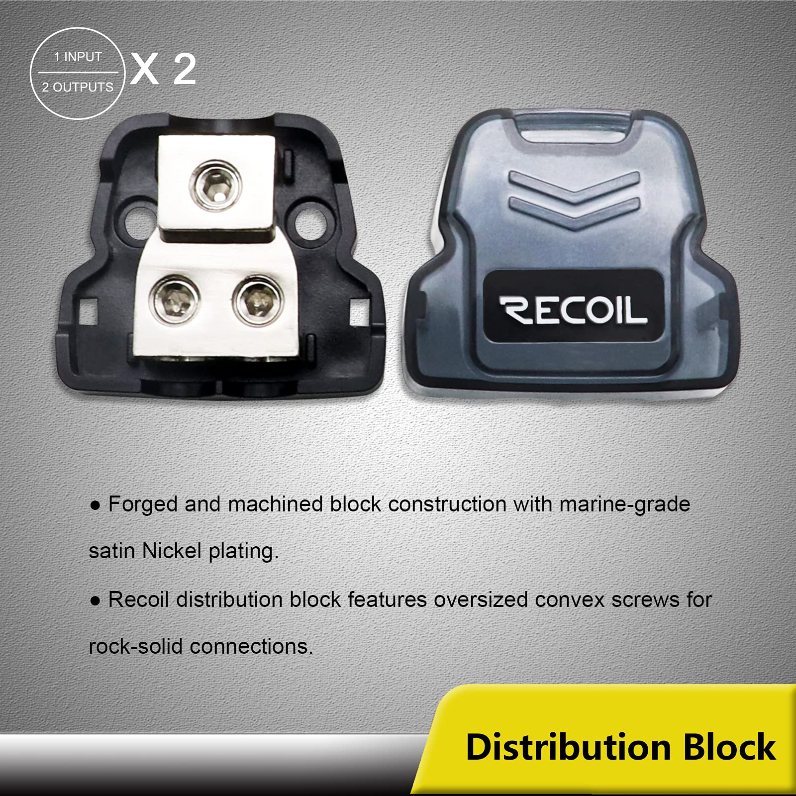 Recoil RCK0D True 1/0 Gauge Car Audio Dual Amplifiers CCA Wiring Installation Kits with OFC RCA Cable
