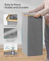SONGMICS Slim Laundry Basket with Lid 90L Dove Grey 42x32x70.5 cm view 7