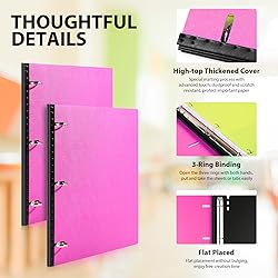 MAKHISTORY Telescoping 3 Ring Binder-4PCS, Flexible