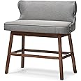 Baxton Studio Gradisca Modern and Contemporary Grey Fabric Button-tufted Upholstered Bar Bench Banquette