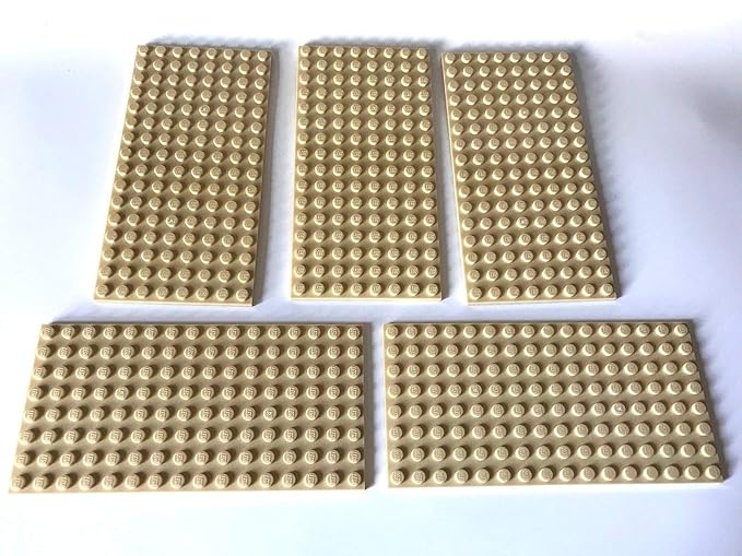 Lego ® 5 Platten / Bauplatten / 8x16 Noppen in beige / tan