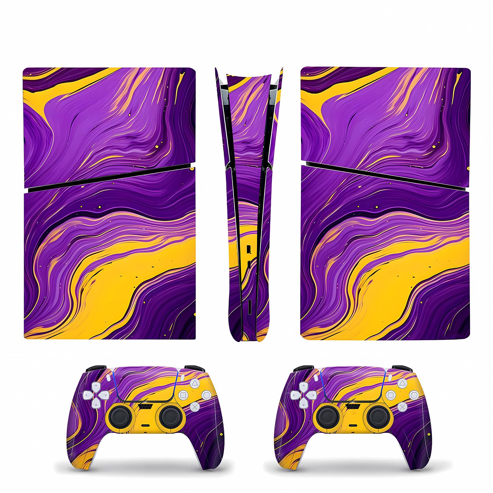 6-in-1 Protective for Digital Edition Version Slim Skin Console Controller Stickers Decal Colorful Pink 5 Station Play Accessories Decor Bubble-Free, Residue-Free