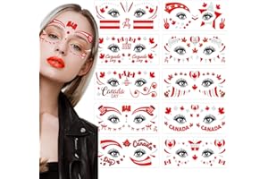 Canada Day Tattoos 10 Sheets Canada Day Accessories Maple Leave Canadian Temporary Tattoos Stickers Canadian National Day Par