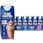 Pure Protein Chocolate Protein Shake, 30g Complete Protein, Ready to Drink and Keto-Friendly, Vitamins A, C, D, and E plus Zinc to Support Immune Health, 11oz Bottles, 12 Pack