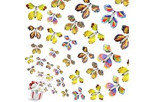 AhlsenL 20 PCS Flying Butterfly Toy, Wind Up Flying Butterfly Surprise Box Wind Up Butterfly Surprise Toy for Wedding Birthday Party Book and Greeting Cards(5 Styles)