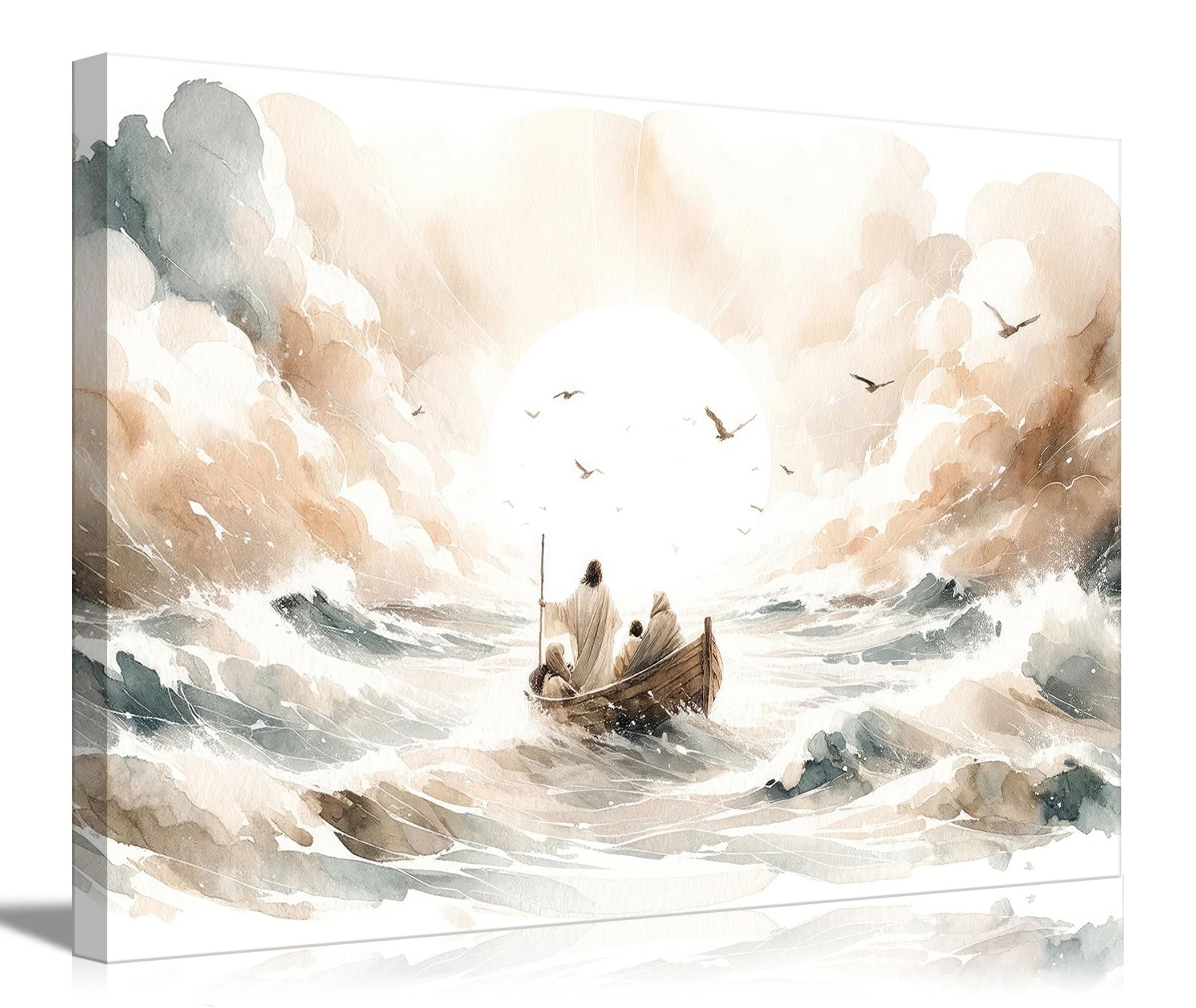 jesus walking on water canvas wall art jesus walking on water back wall decor picturemodern christia