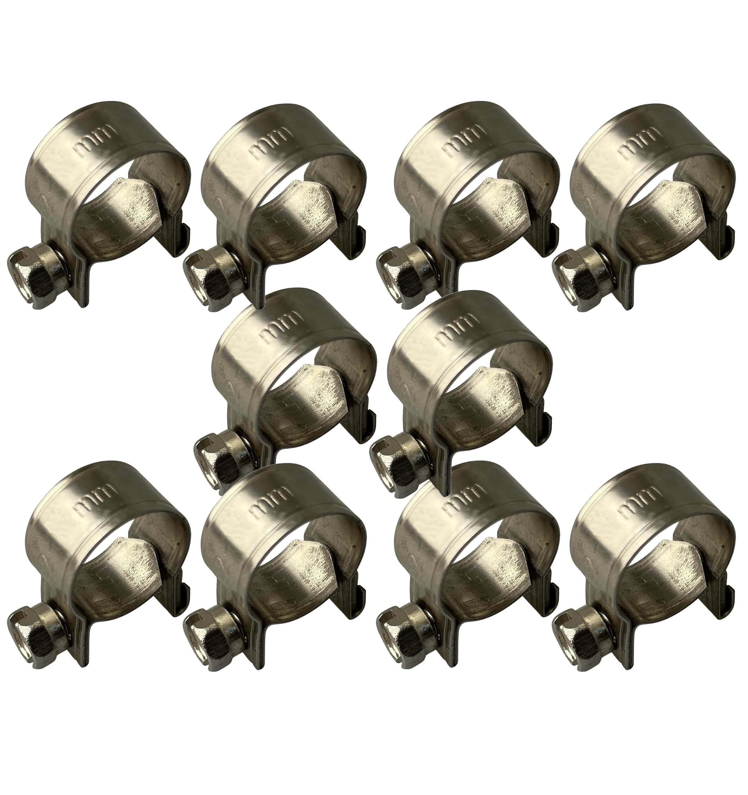 Boltza® Stainless Steel SS304 Mini Fuel Hose Line Pipe Clips x10 (11-13mm)