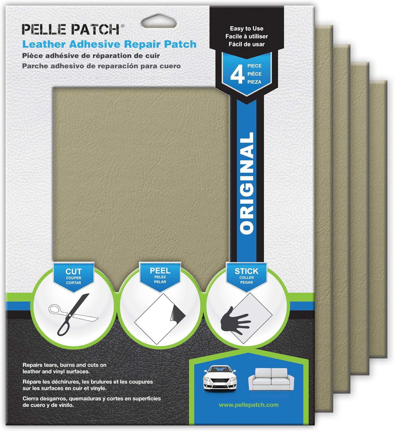 Amazon Com Pelle Patch 4x Leather Vinyl Adhesive Repair Patch 25 Colors Available Original 8x11 Beige Arts Crafts Sewing