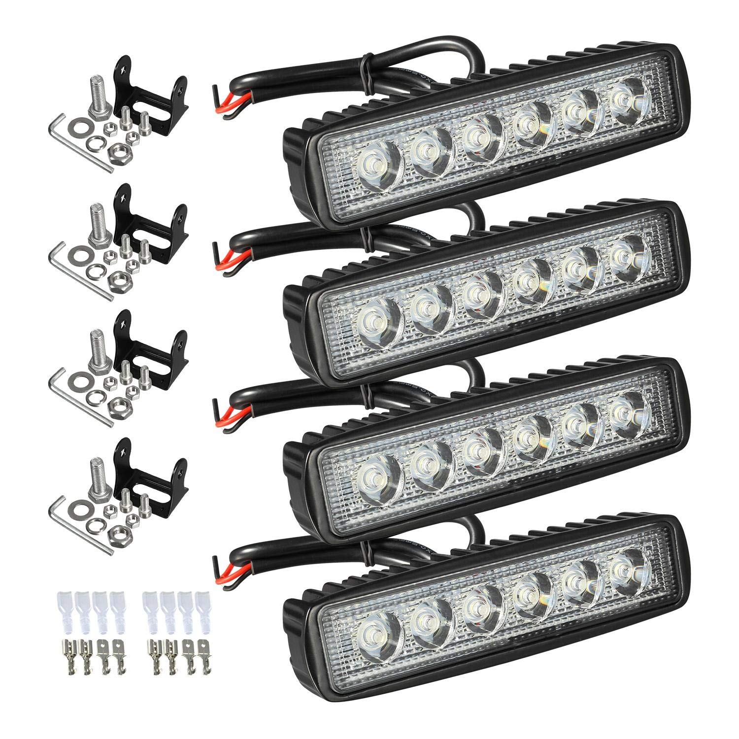 Photo 1 of 4PCS 6" LED Light Bar 72W 6500K Super Bright Waterproof Boat Spot Marine Deck/Off Road Fog SUV ATV 4WD Car Truck Golf Cart IP67