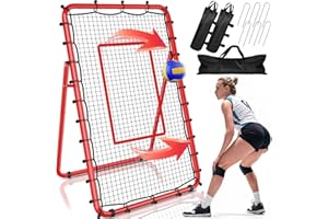 TomCare 7x4FT Volleyball Rebounder Net Bounce Back Training Equipment with 5 Adjustable Angles Volleyball Practice Net for Bumping & Spiking Portable & Steady Indoor Outdoor Rebound with Sandbags