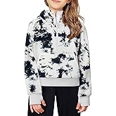 Arshiner Girls Half Zip Sweatshirt Fleece Hooded Pullover for Teen Long Sleeve Tops Fall Winter Clothes Thumb Hole