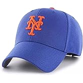 Officially Licensed NY Mets Baseball MVP Blue Hat Adjustable Embroidered Classic Primary Team Logo Structured Sports Cap