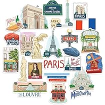 Amazon.com: Navy Peony Passionate Paris City Travel Stickers