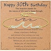 OAVOOK 30th 40th 50th 60th 70th Birthday Gifts for Women Unique Wave Bracelets for Her for Sister, Mom, Grandma