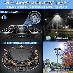 ADUB 100W 80W 60W LED Post Top Light with