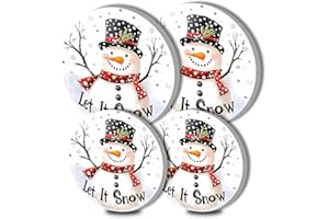 TUCOCOO Snowman Stove Burner Covers, Christmas Decor Gas Stove Burner Covers 8 ＆10 Inches Stove Top Covers Electric Stove 4 Pcs Metal Stove Cover Gas Stove Top Covers, Cooktop Decorative,Xmas Decorations