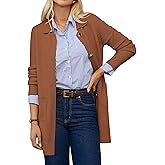 GRACE KARIN Women's Fall Long Cardigan Sweaters with Pockets, Button Knit Blazer Trendy, Open Front Dressy Casual Jacket