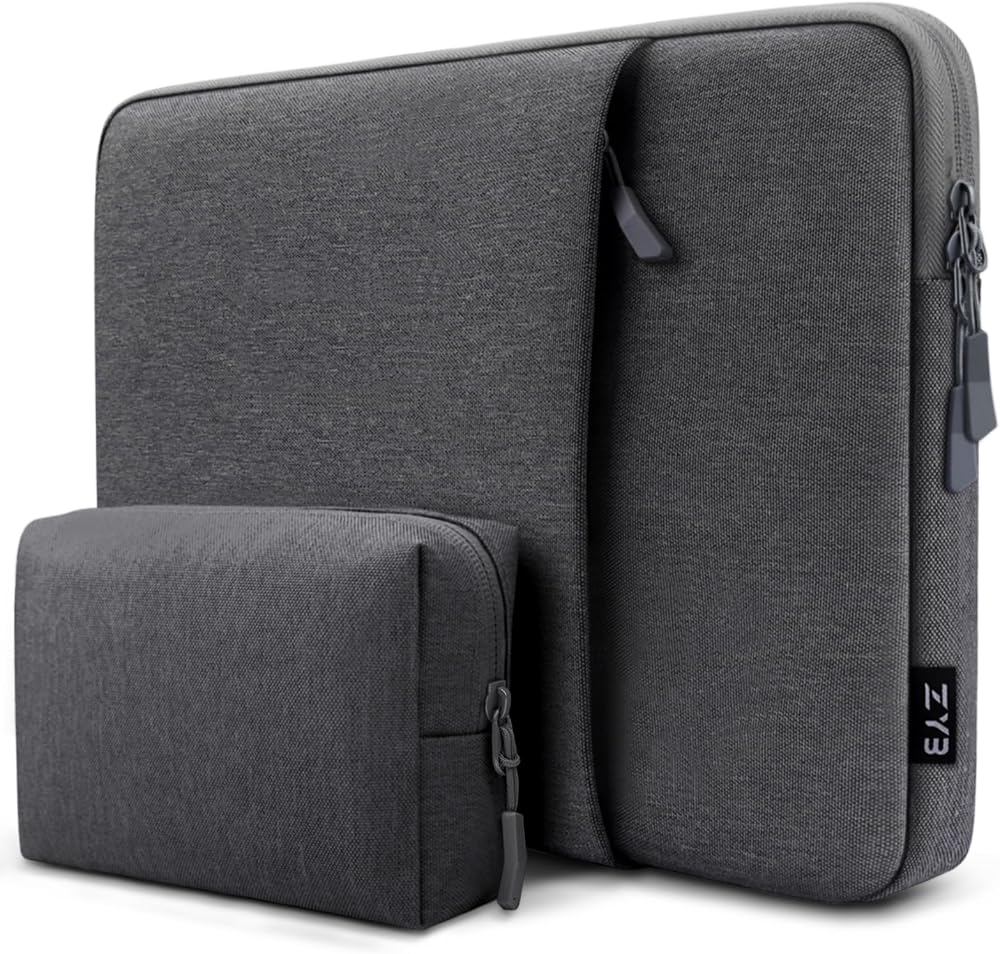 ZYB 14 Inch Laptop Sleeve Waterproof Shockproof Case Grey 14-14.1"