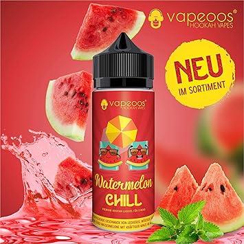 VAPEOOS Premium E-LIQUIDS | WATERMELON CHILL I Wassermelone Minze | 100ml für E-Zigaretten und E-Shishas | 0mg (ohne Nikotin)