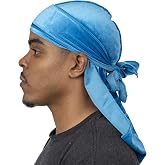 Veeta Superior Velvet Durags for Men &amp; Women - Silk &amp; Satin Durag for 360 Waves, Braids, Locs &amp; Wolfing, Long Wide Straps