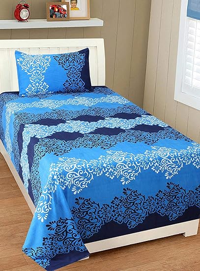 Rite Clique 3D Poly-Cotton Single Bed Sheet with 1 Pillow Cover 9975