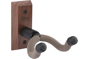 String Swing CC01K-BW Guitar Hanger and Guitar Wall Mount Bracket Holder for Acoustic and Electric Guitars Black Walnut