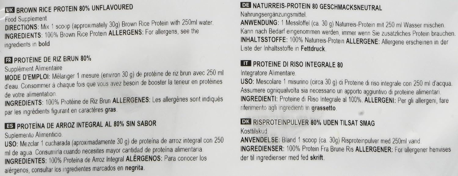 Bulk Brown Rice Protein Powder, Vegan Protein Shake, Unflavoured, 2.5