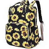 Kouxunt Sunflower Laptop Backpack College Bookbag School Backpack for Women Girls, Travel Backpack 15.6 Inch Computer Backpacks