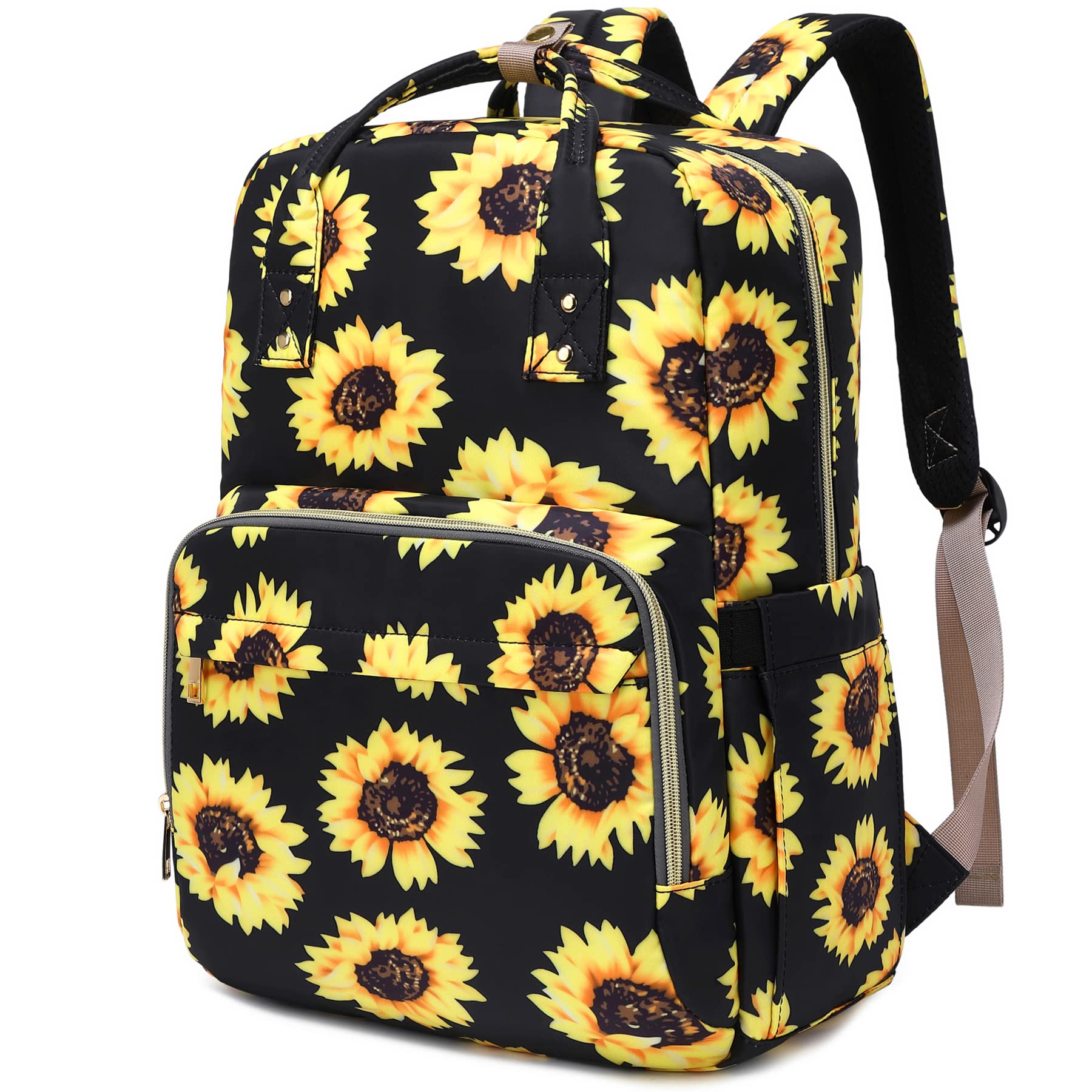 Kouxunt Sunflower Laptop Backpack School Bag College Bookbag for Women Girls, Travel Backpack 15.6 Inch Computer Backpacks