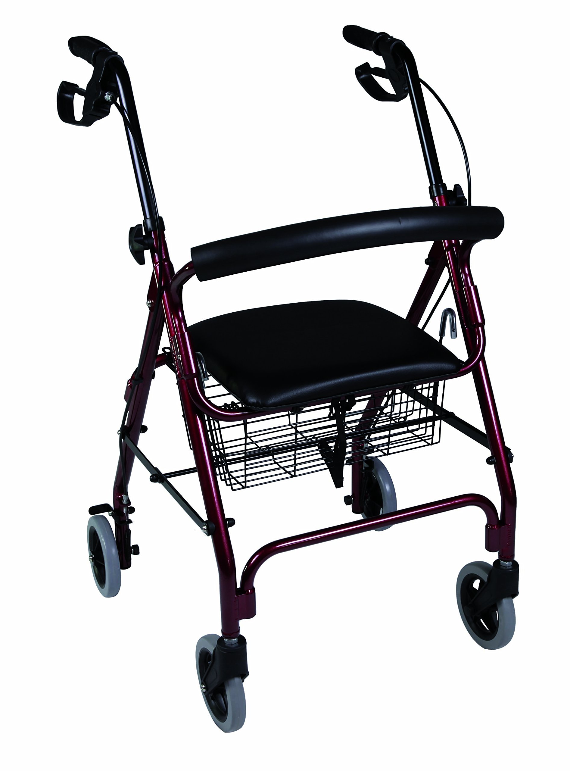 Aluminum Walker Rollator with Seat, 4 Wheels and Brakes | Light and Safe Design | Thanks to Its Basket, You Will Be Able to Go Shopping | Adjustable Height