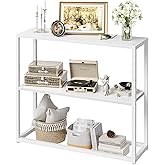 TIQLAB Small Entryway Table, 29.5" Narrow Console Table with Shelves, Sofa Table, Couch Table, Side Table, Entry Table for Hallway, Living Room, Small Space, White