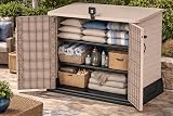 Duramax StoreAway 850L Plastic Garden Shed Outdoor Wheelie Bin Store Taupe view 5