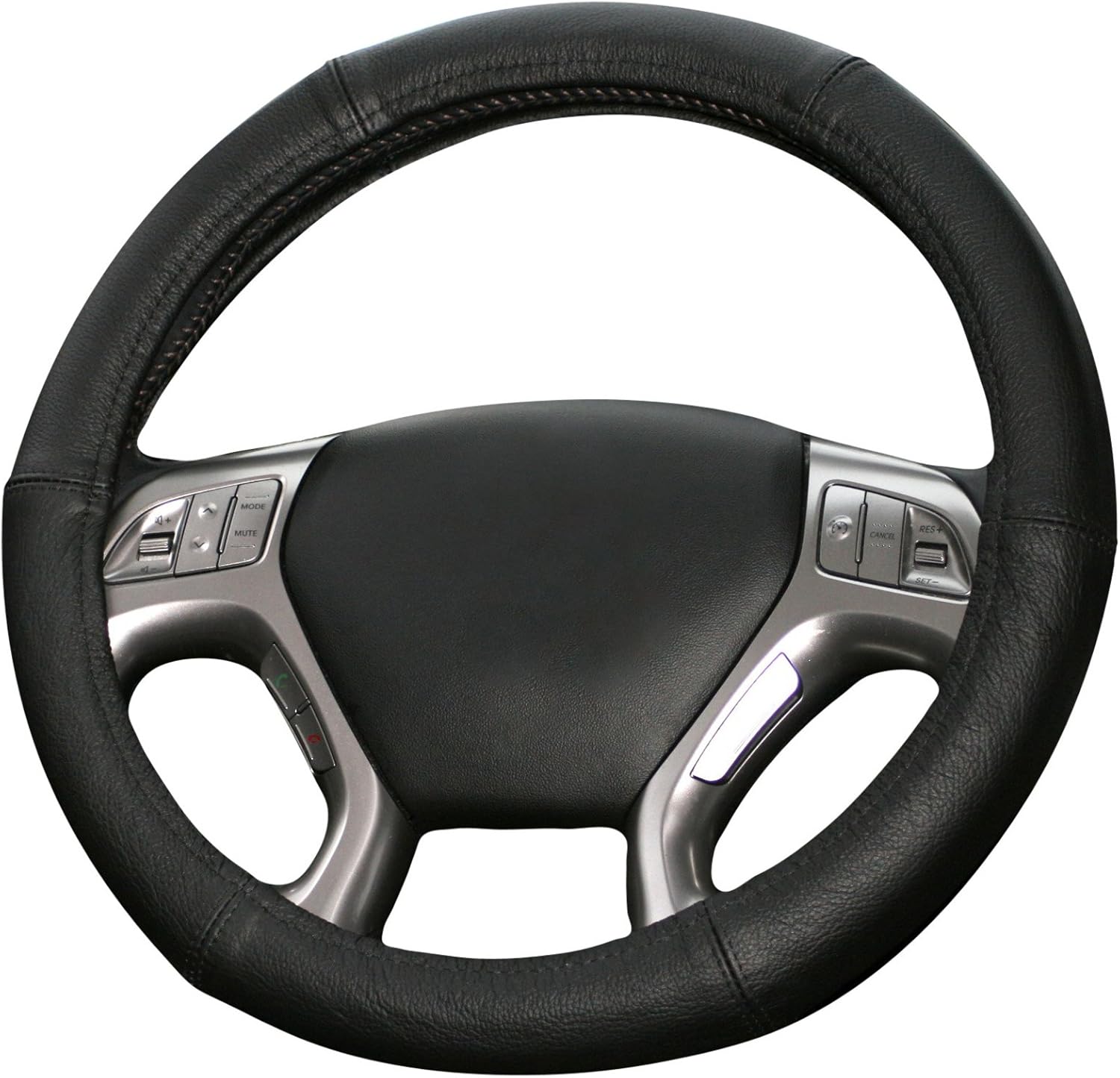 Tkxjry Lenkradbezug Leder - 37-38cm Schwarz Mit Nadel & Faden