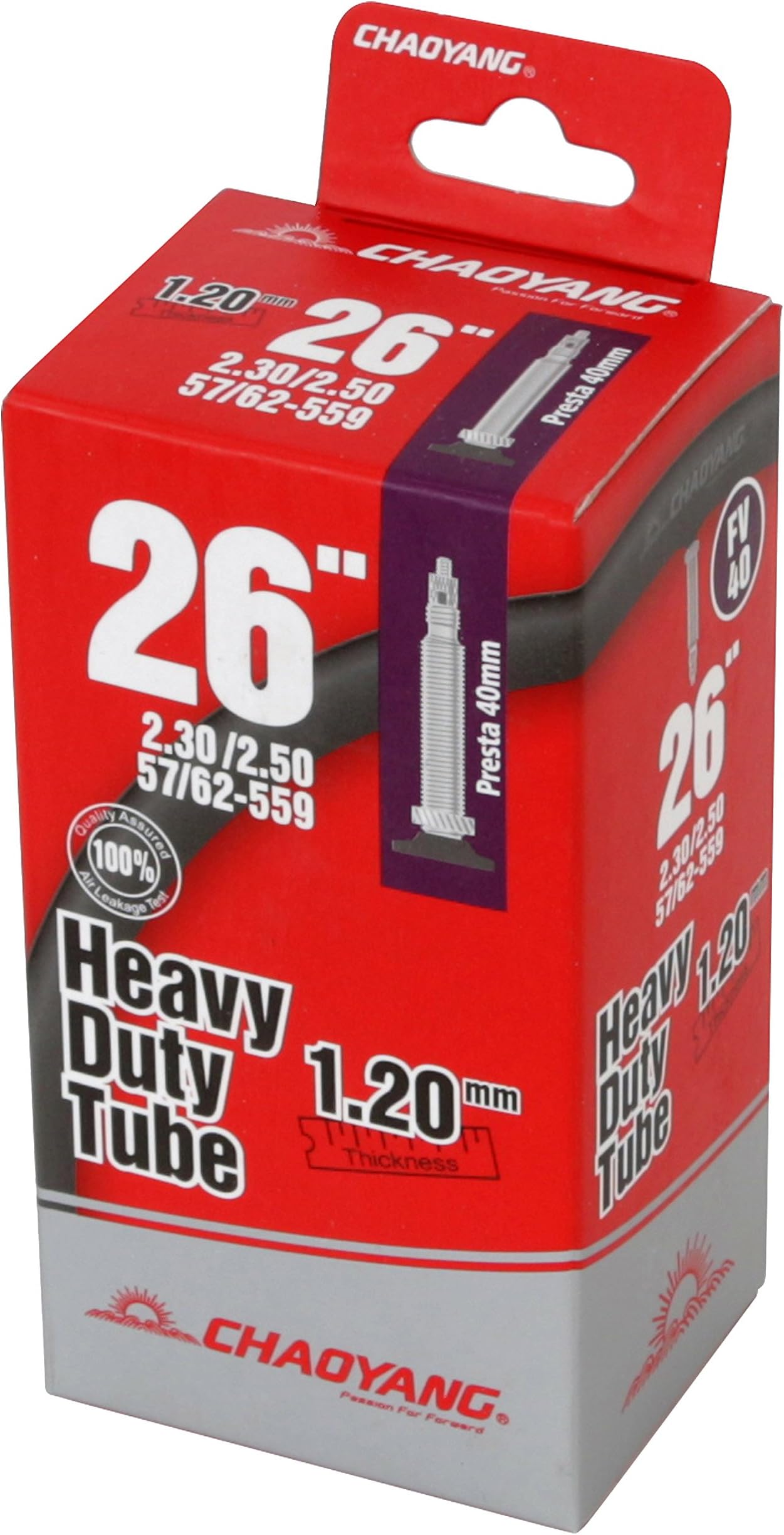Chaoyang Europe Heavy Tube Camera of Air, Black, 26 x 2.30/2.50 1.2 mm FV