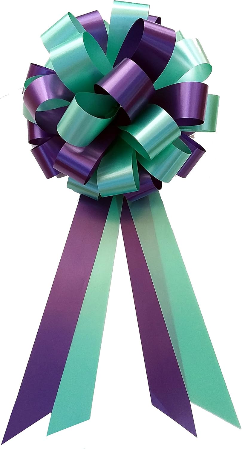 Amazon Com Purple Mint Green Pull Bows 8 Wide Set Of 6