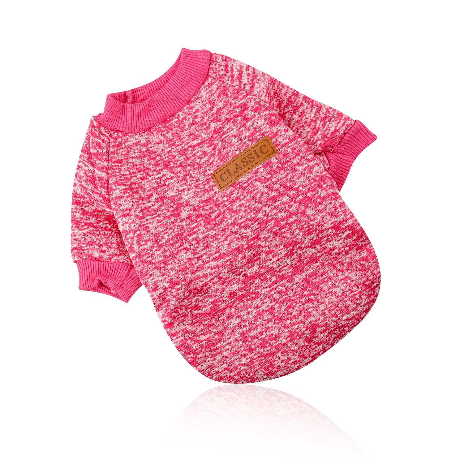Rumyve Pet Dog Jumper, Winter Clothing, Jumper Jacket Super Soft Puppy Pink(S)