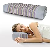 JOERRES Buckwheat Pillow & Cervical Pillows for Sleeping (21x8x4inch) 100% Organic Coarse Cloth Package w Organic Buckwheat Hulls, Natural Cooling Technology and Relieve Cervical Pain. (Grey)