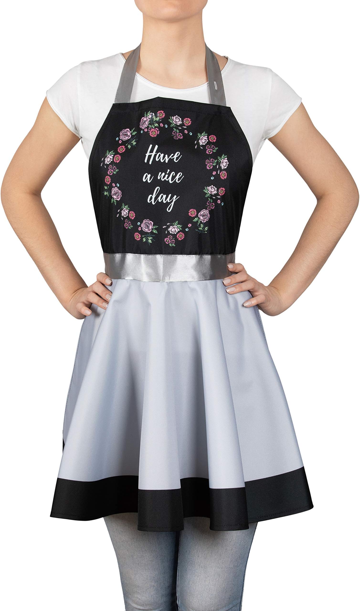 Froster Nitly Nice – Dress Apron, Kitchen Pinafore for Women, Floral Apron, Retro Vintage, Waterproof